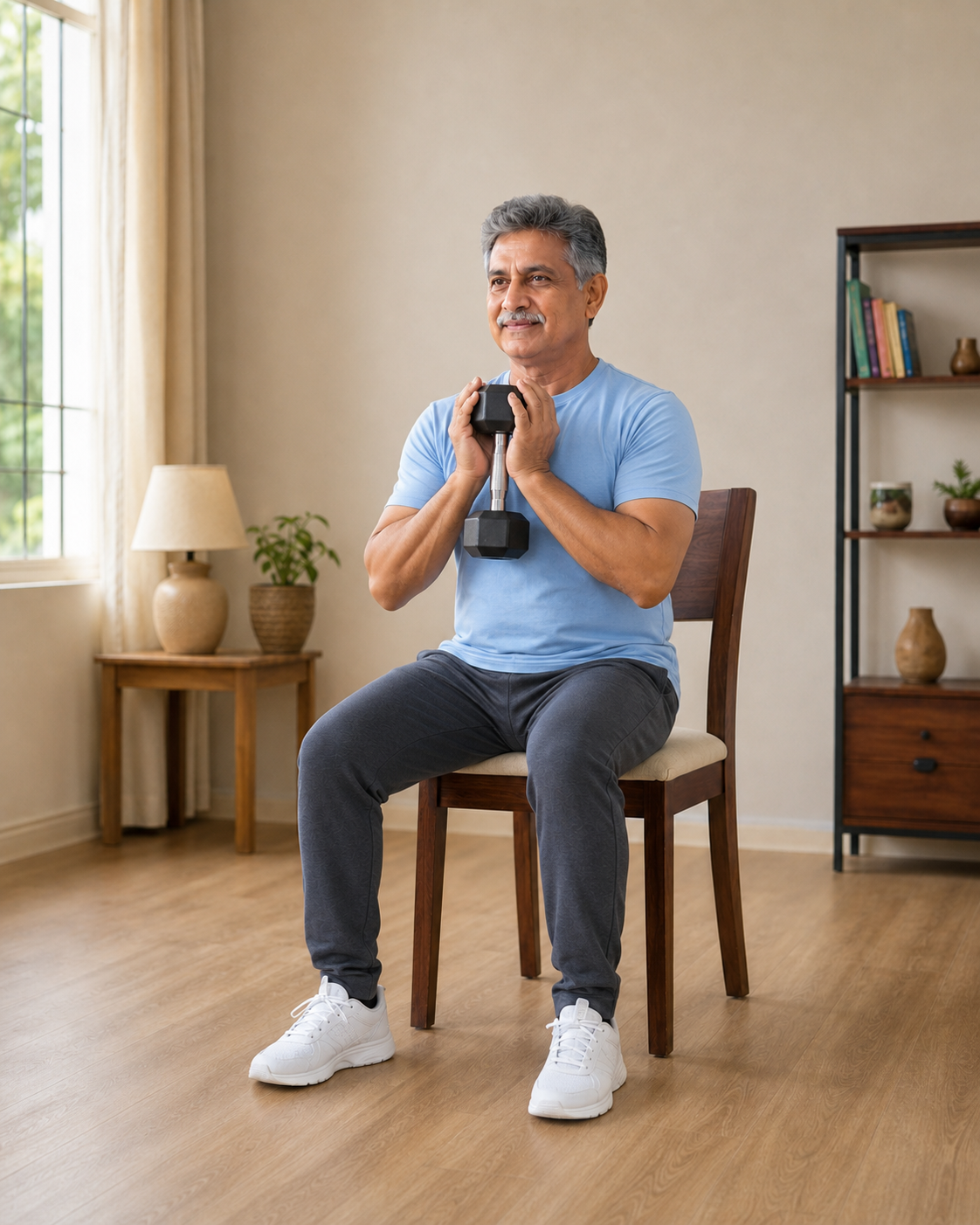 Goblet chair squat finish position