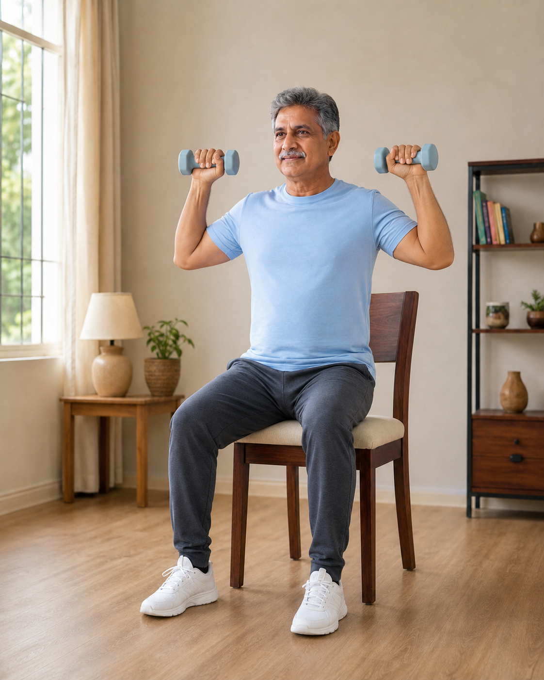 Seated overhead press start position